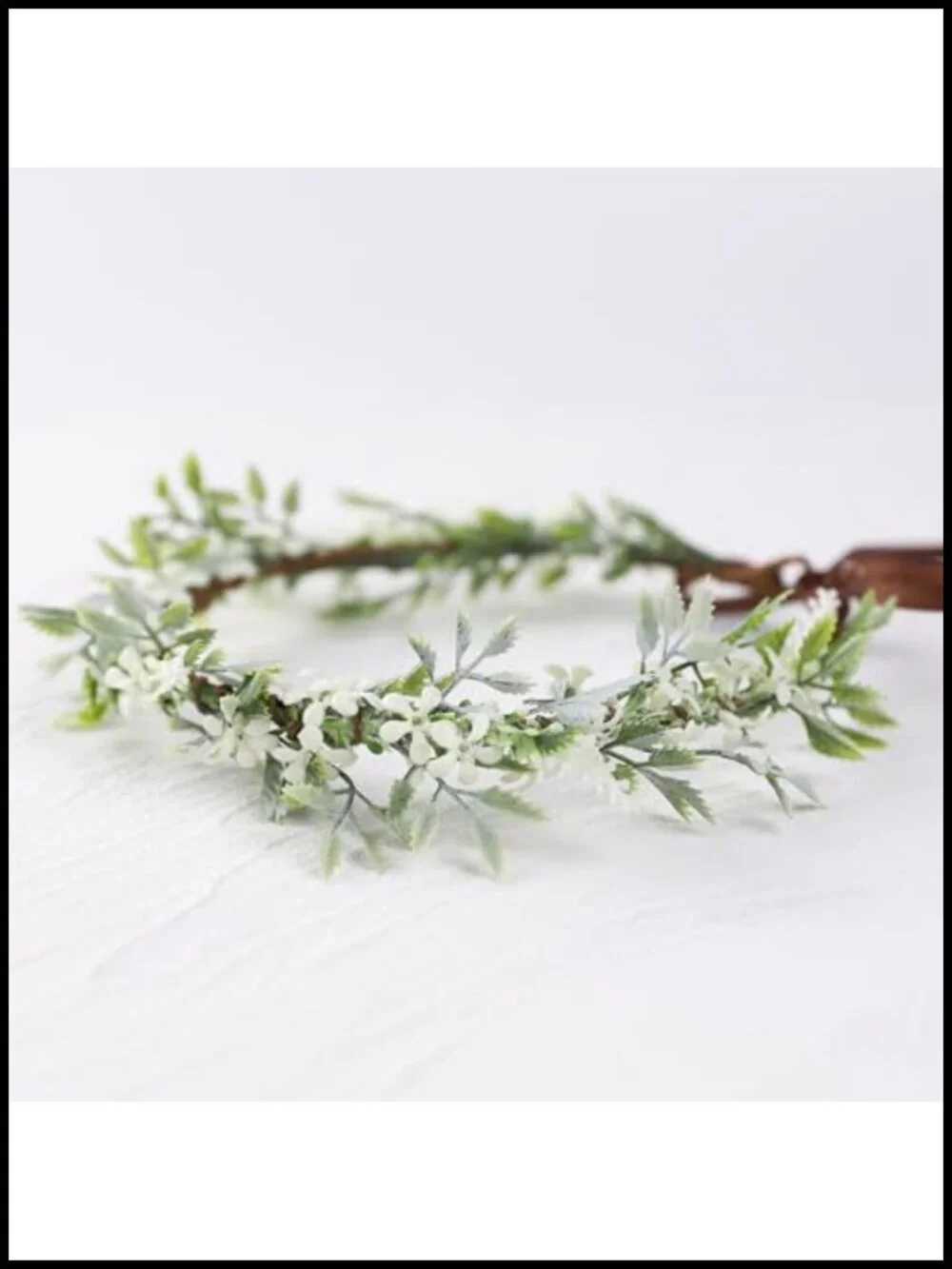 Boho Flower Crown Headband Handmade Green Leaf Floral Bridal Headpiece